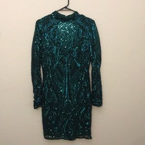 Green Sequinned Bodycon Dress
